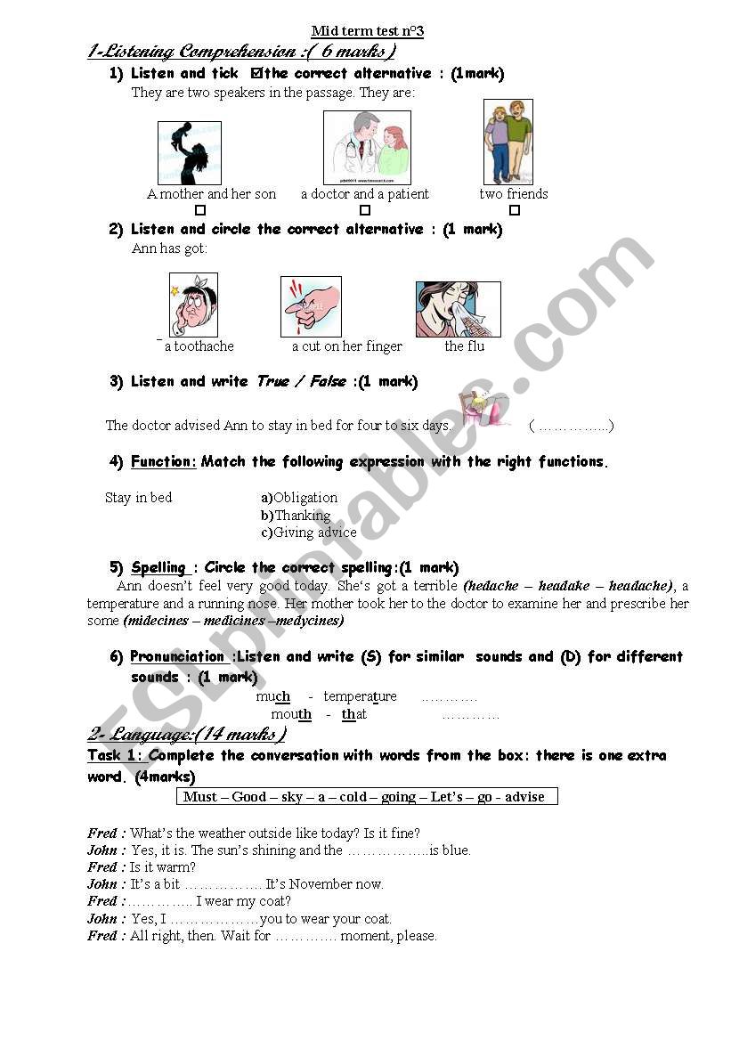 mid term test nÂ°3 worksheet