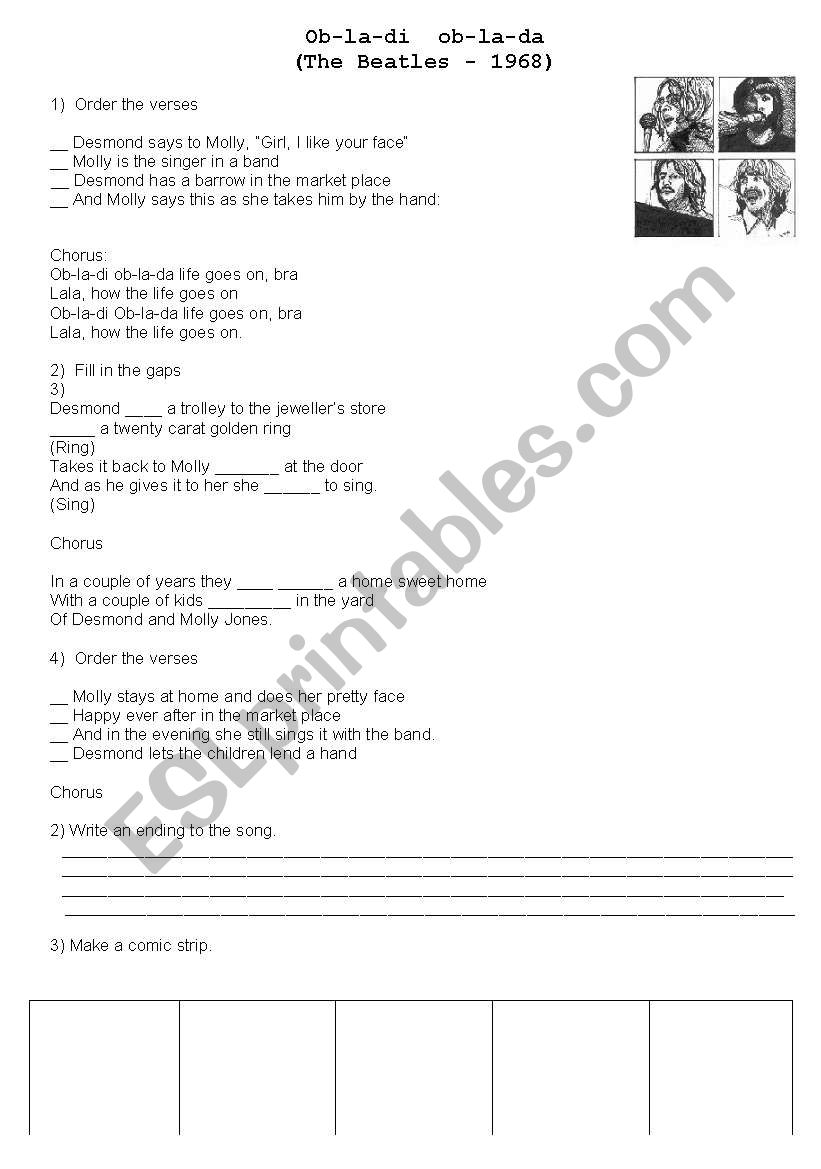 Obladi Oblada worksheet