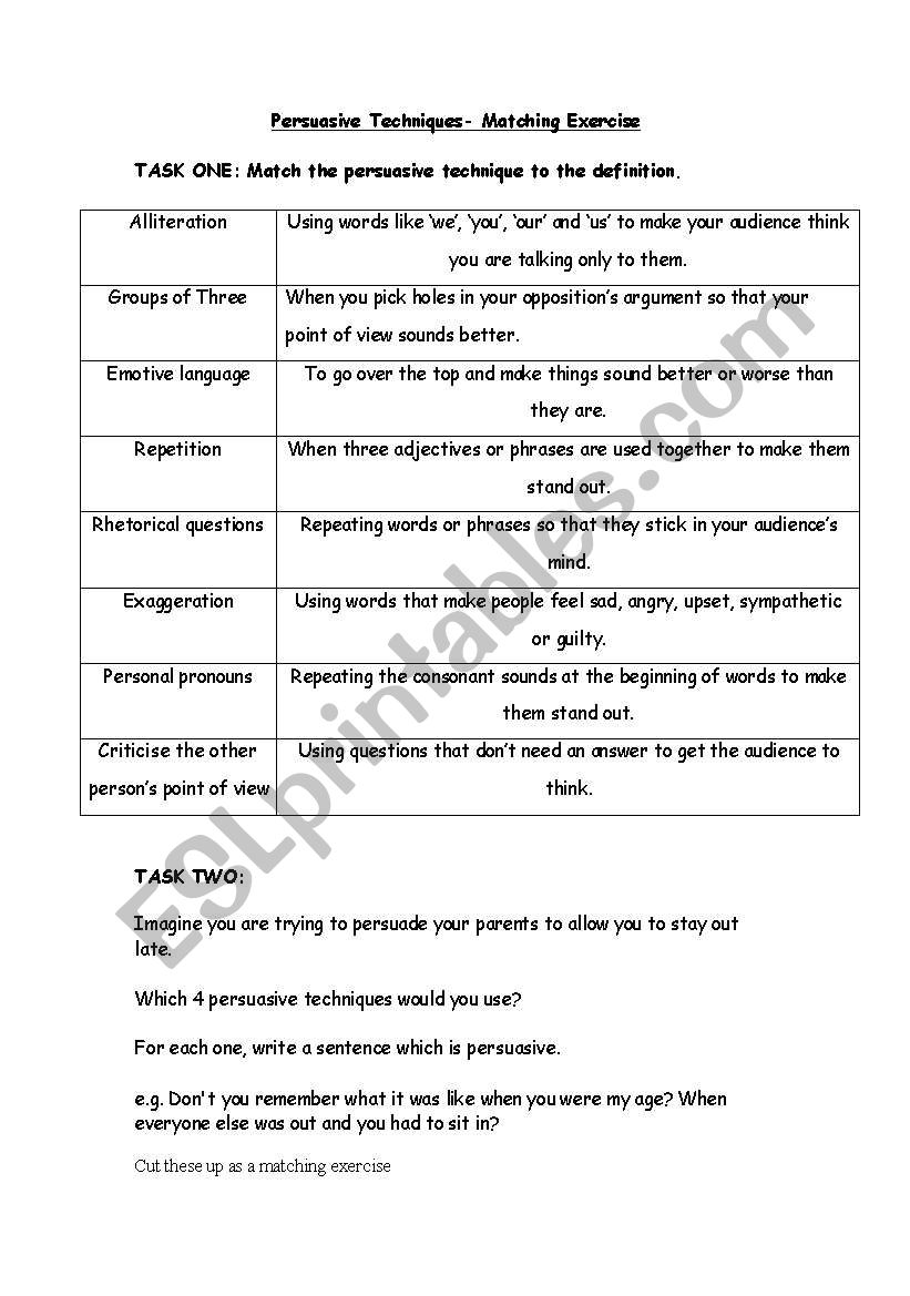 persuasive writing worksheet