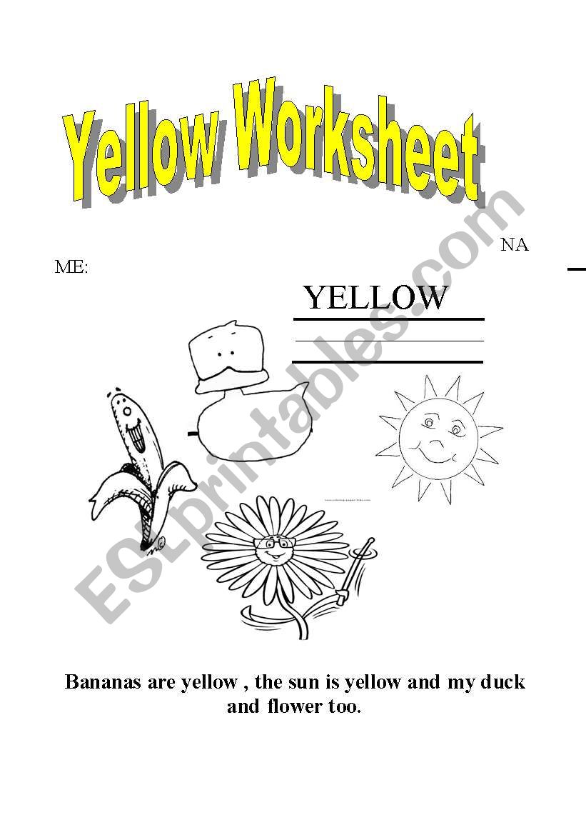 yellow color worksheet