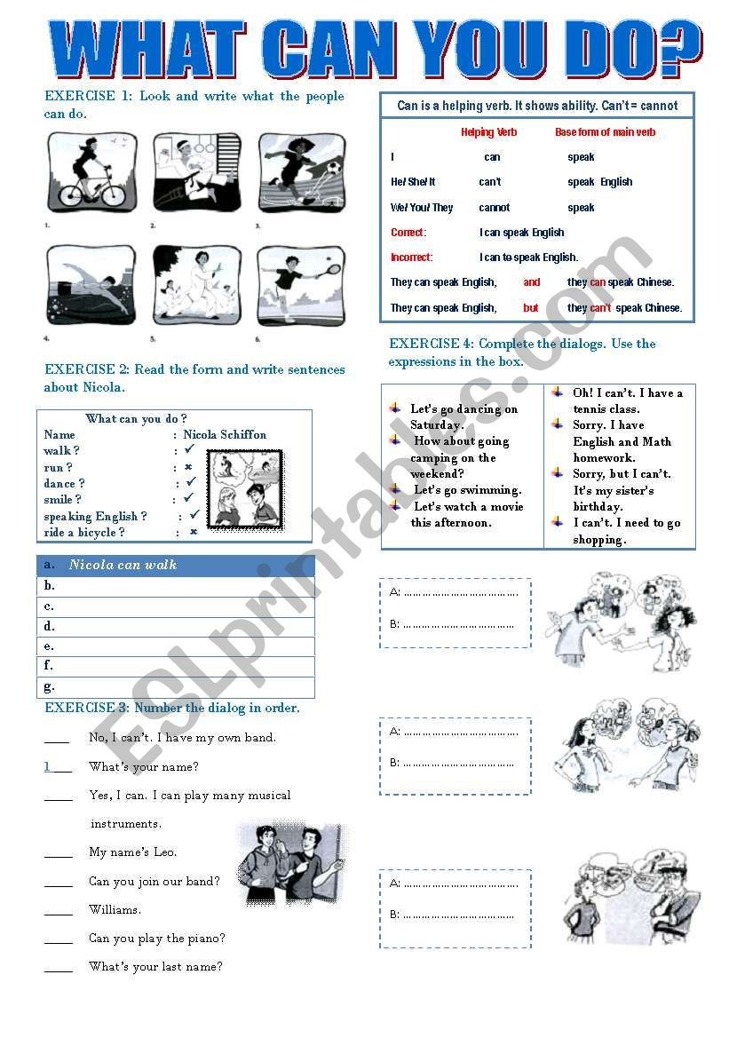 WHAT CAN YOU DO? worksheet