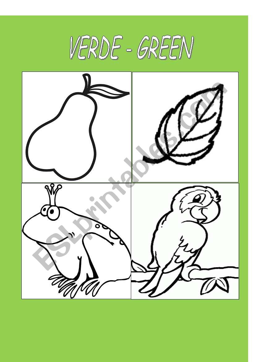 COLOUR GREEN worksheet