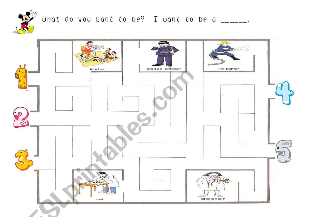 what do you want to be? worksheet