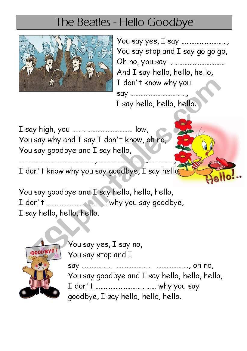 the Beatles - song - hello goodbye