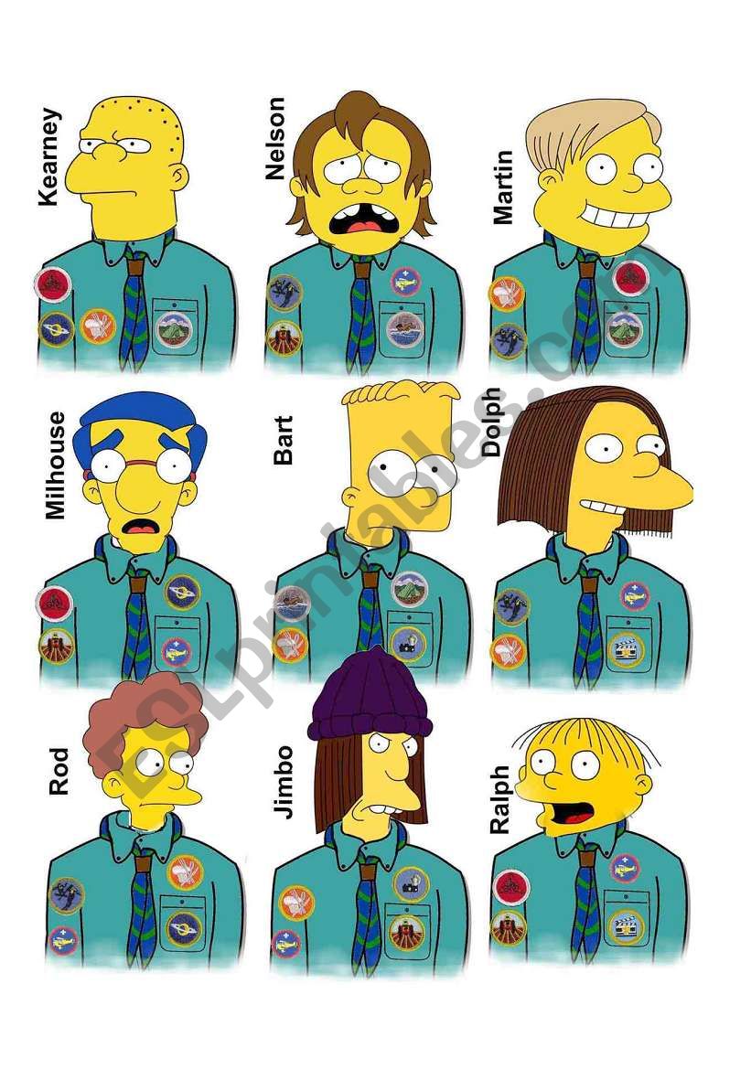 Simpsons present perfect Boy Scouts elimination game