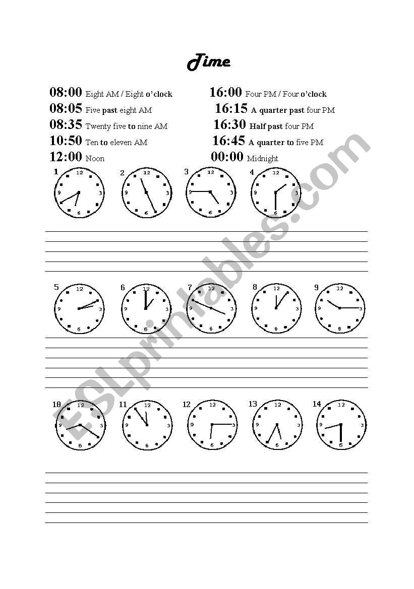 Time worksheet