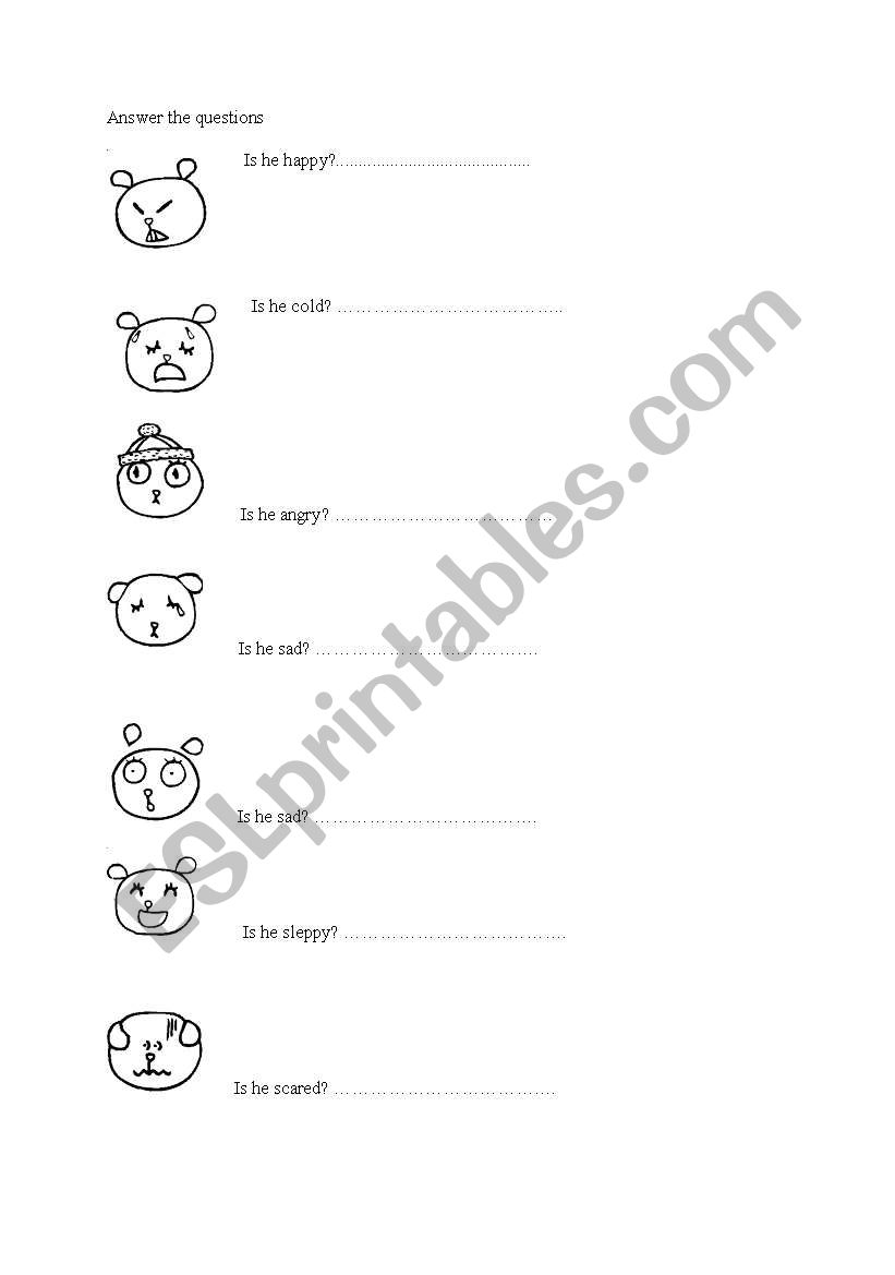 Feelings worksheet