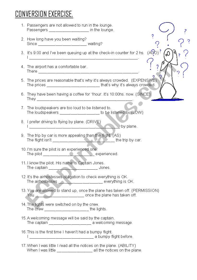 CONVERSION EXERCISE. worksheet