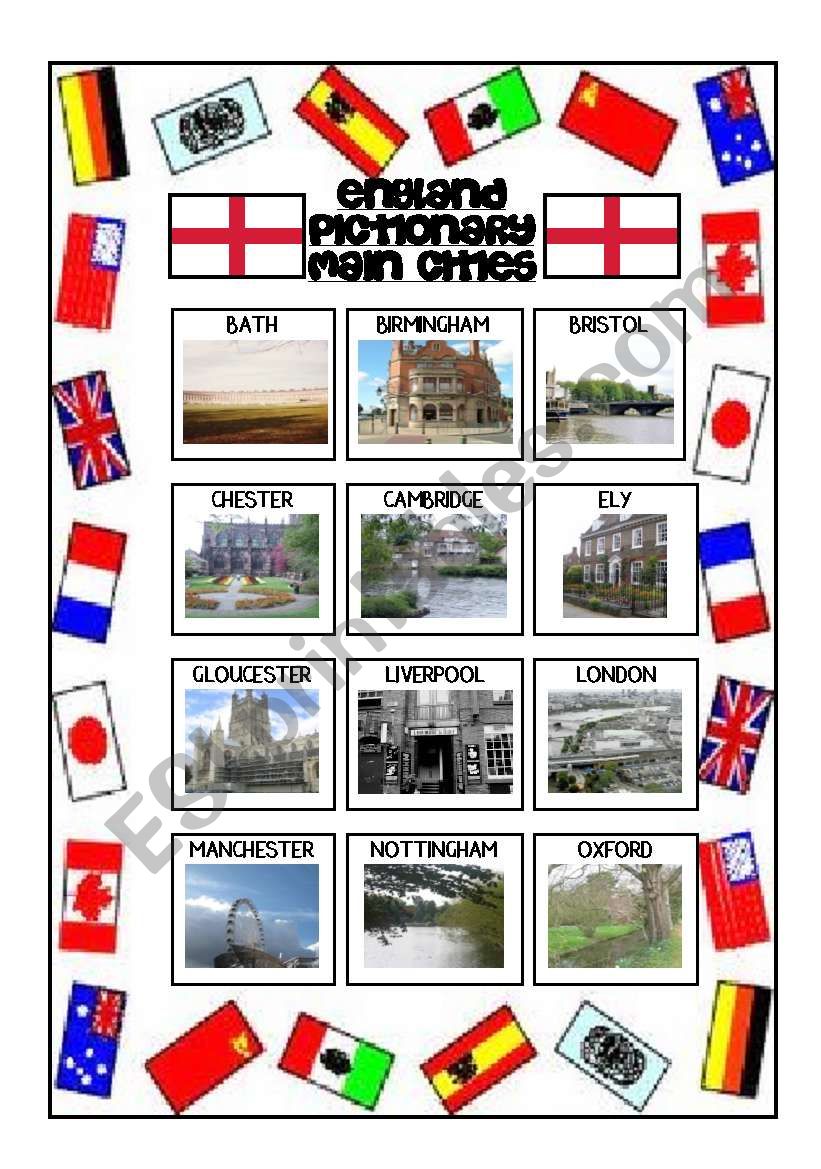 ENGLAND PICTIONARY - MAIN CITIES BY AGUILA