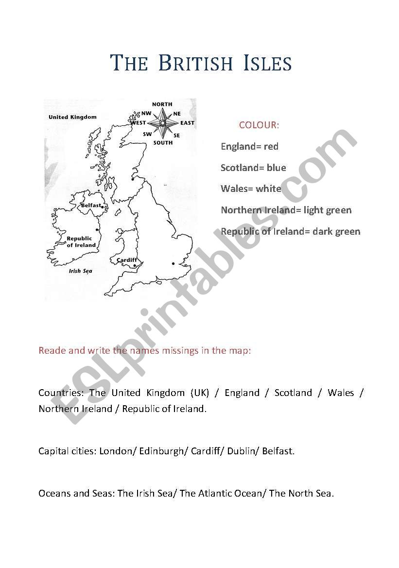 The British Isles worksheet