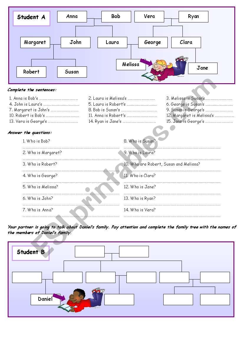 Family Tree worksheet