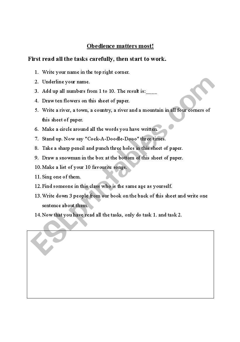 Reading skills: Obedience matters most!