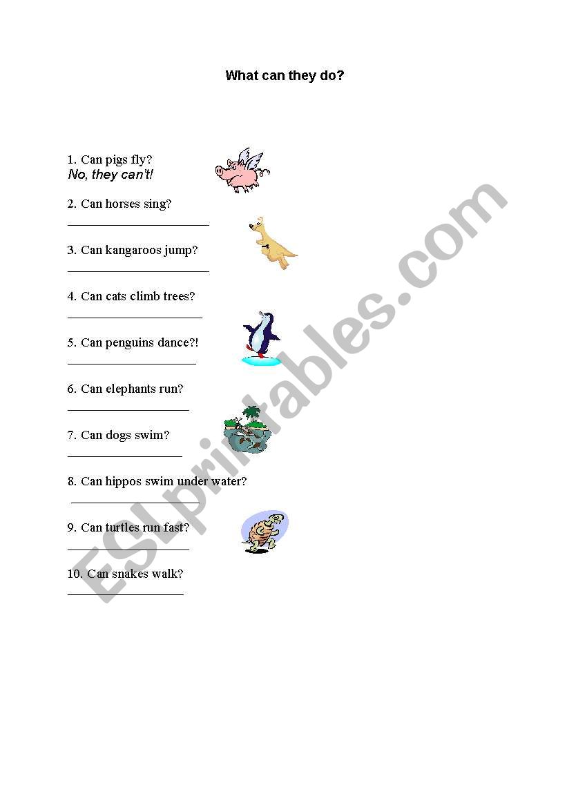 What can they do? worksheet