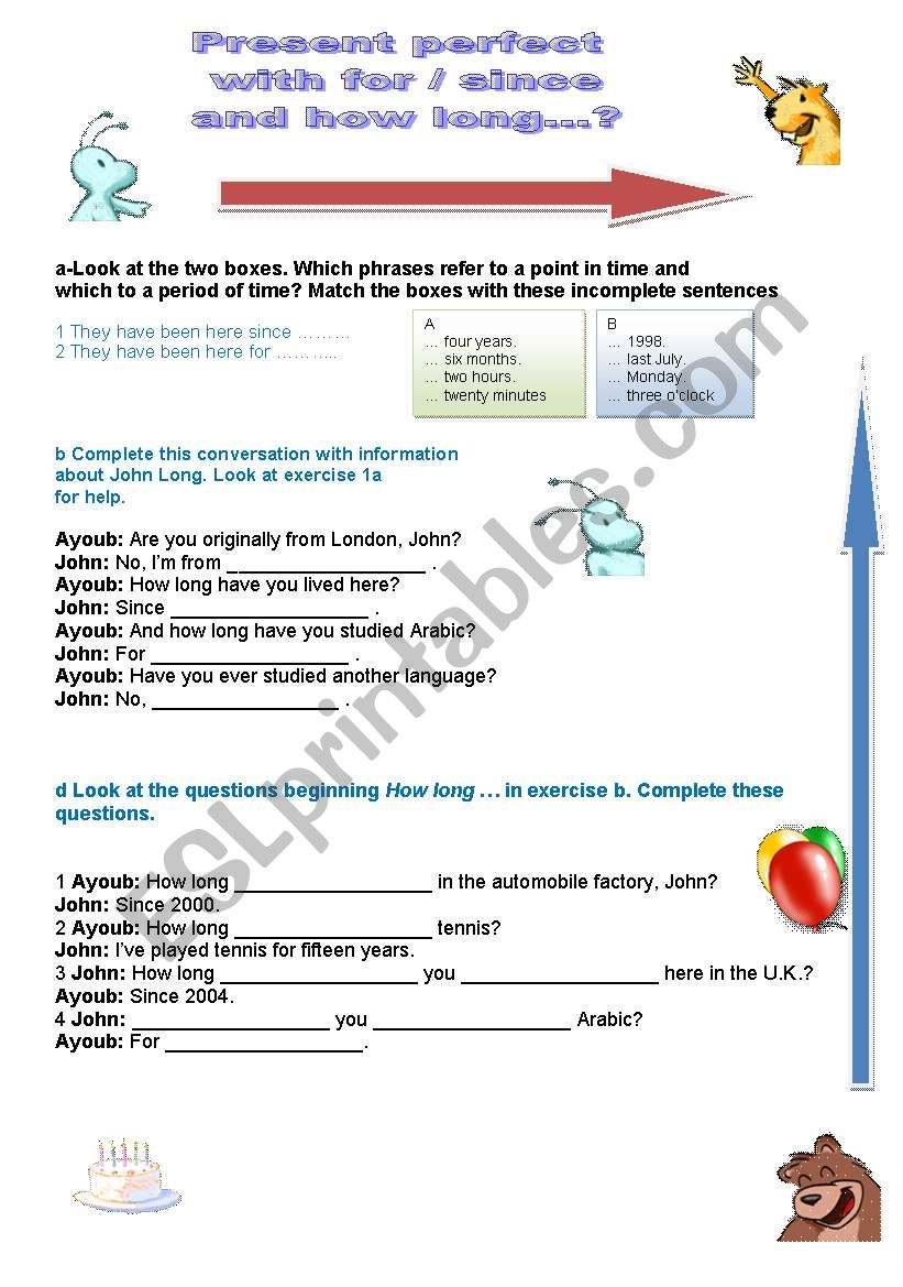 present perfect with for / since and how long