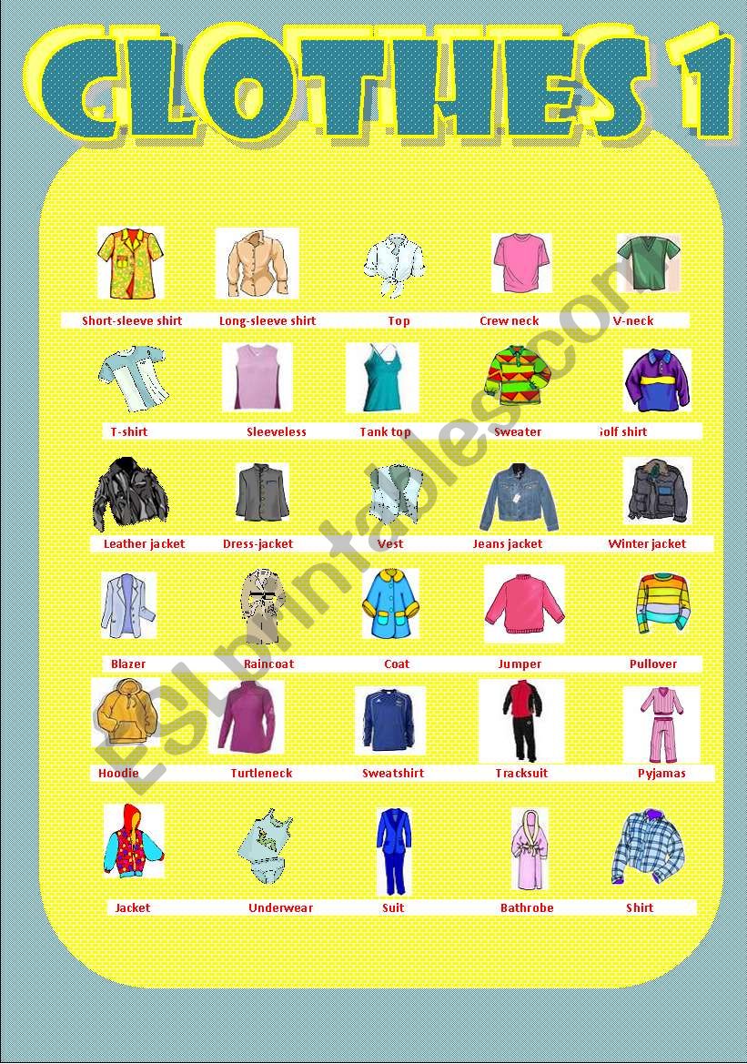 Clothes 1 - ESL worksheet by ilyusha