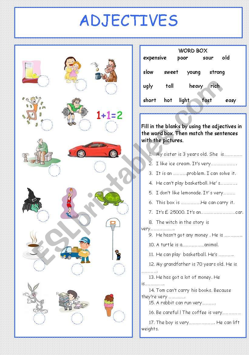 adjectives worksheet