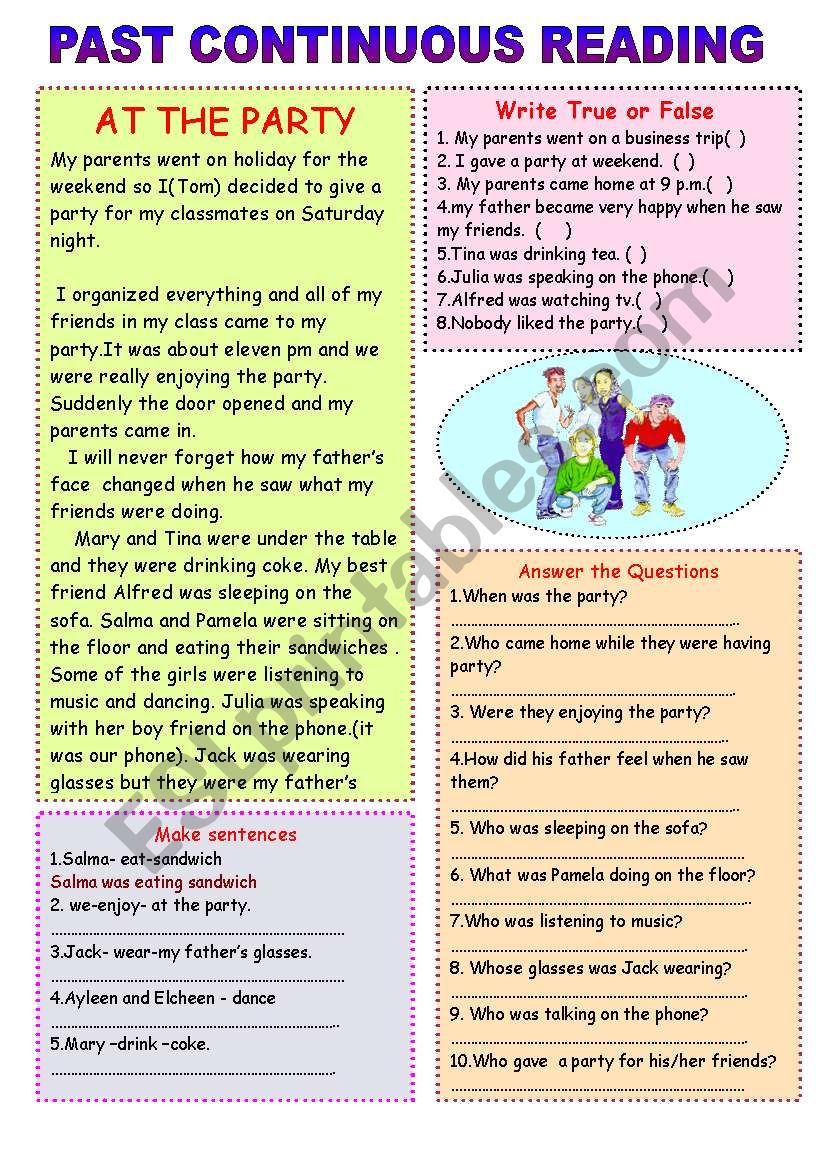 Party at home worksheet