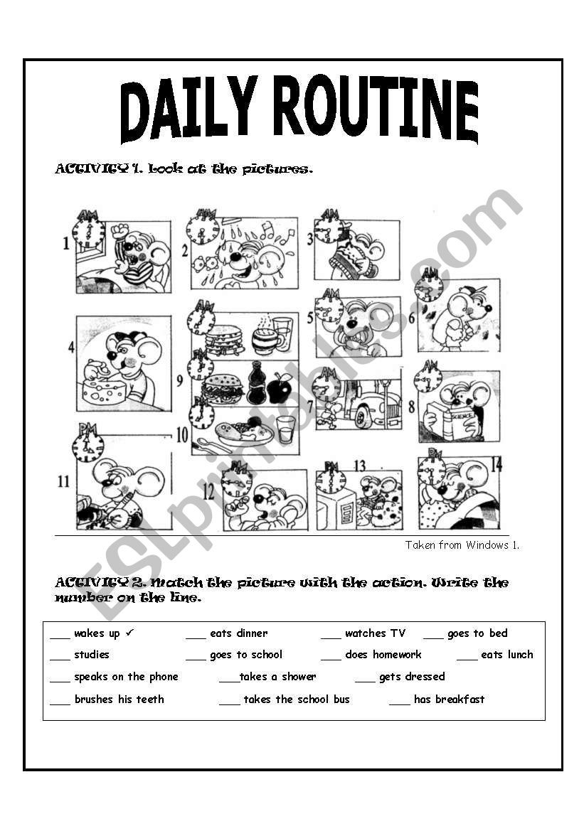 MR. MOUSE DAILY ROUTINE (2 PAGES)