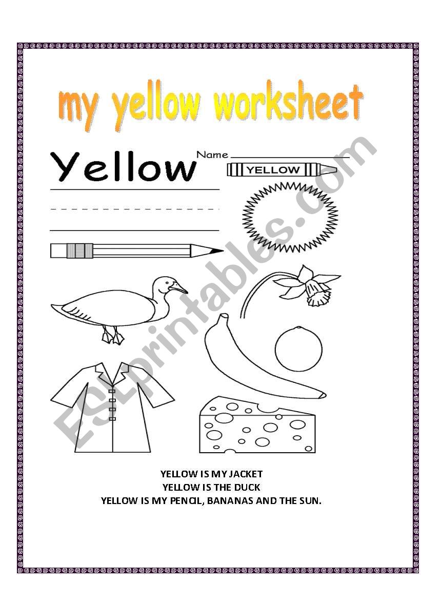 my yellow worsheet worksheet