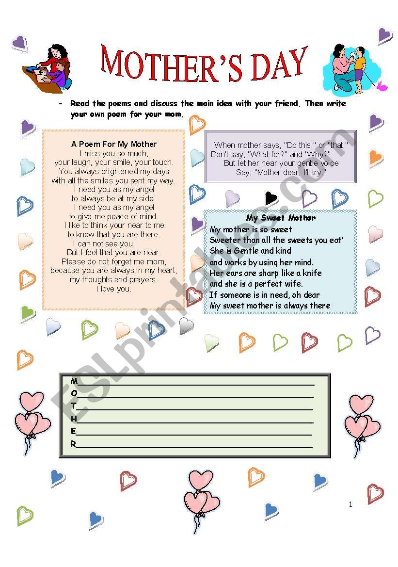 POEMS worksheet