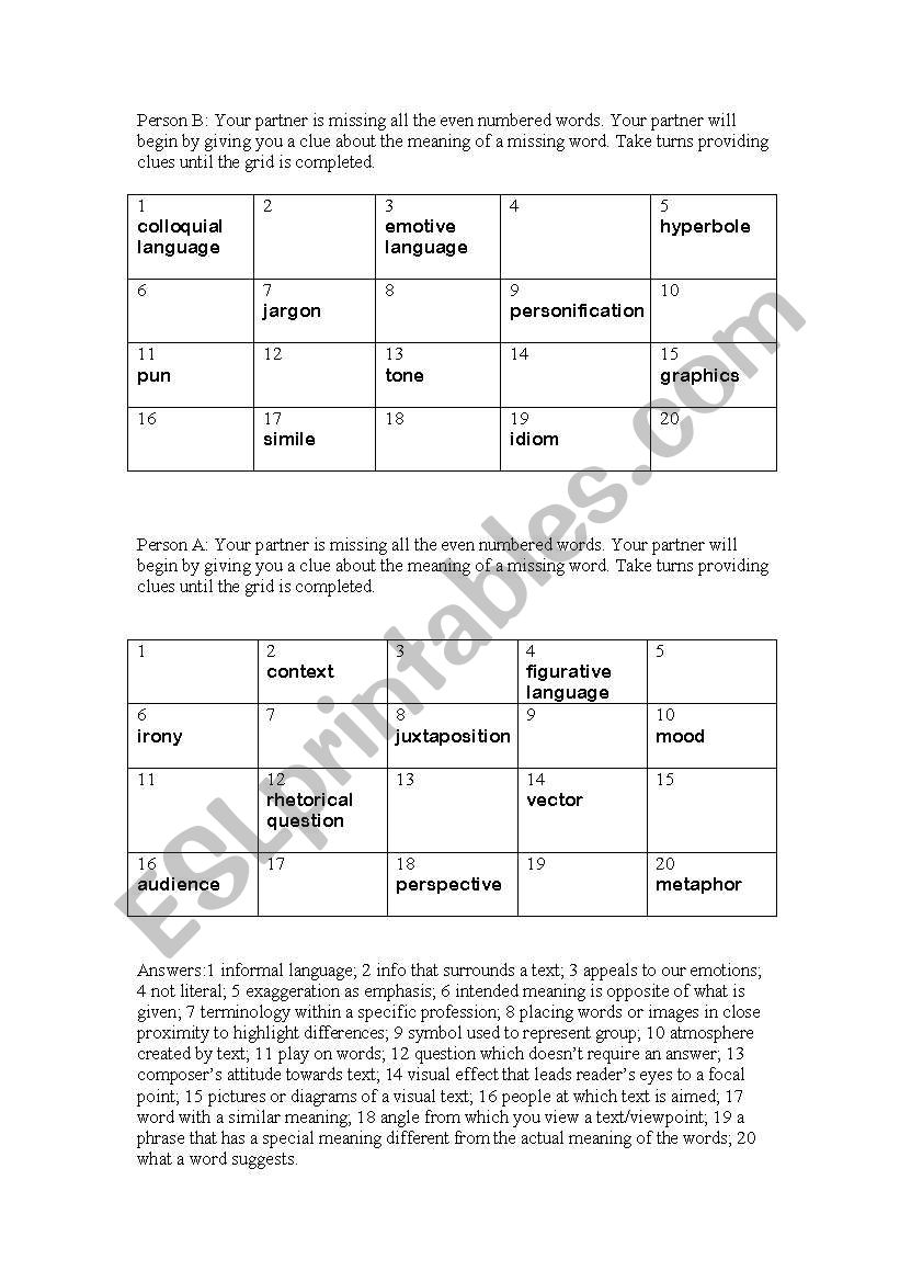 Language technique information gap activity