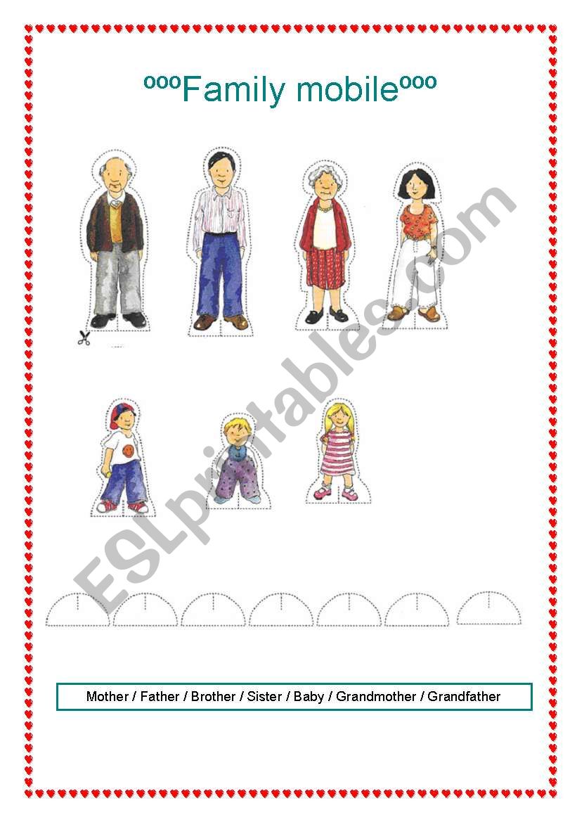 Family mobile worksheet