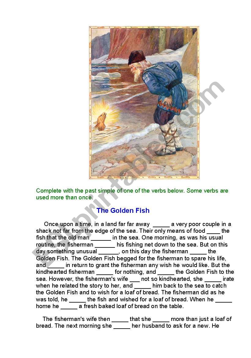 The golden fish worksheet