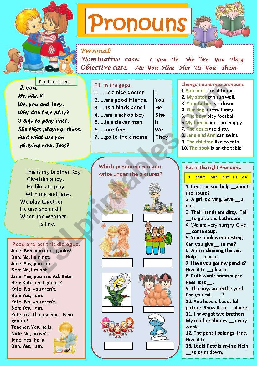 Pronouns worksheet