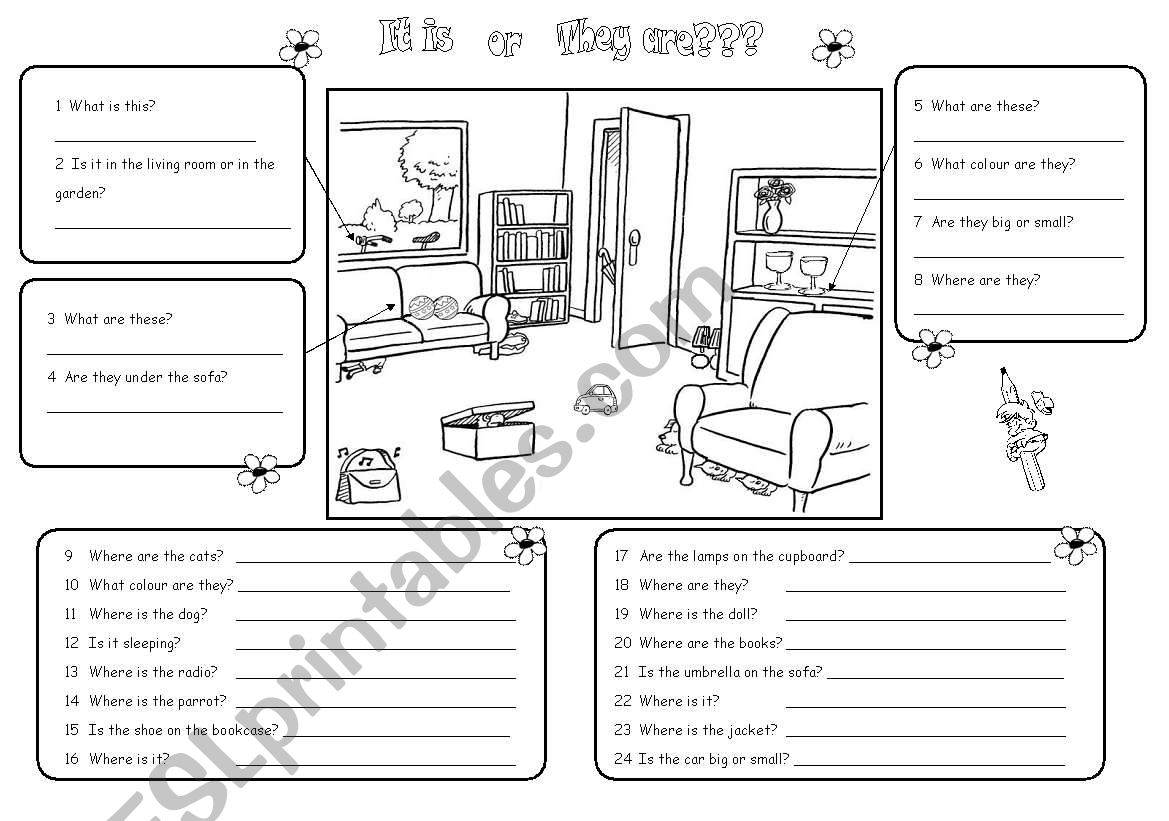TO BE + PREPOSITIONS worksheet