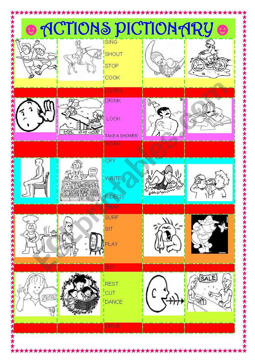 ACTIONS  ( 40 PICTURES ) worksheet