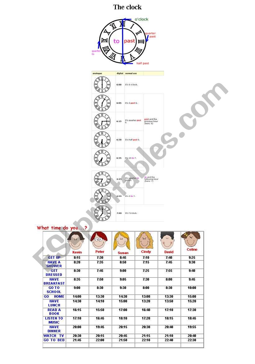 what time is it?  worksheet