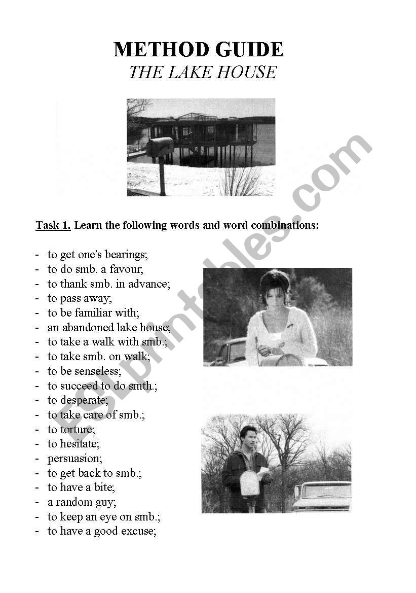 Movie The Lake House worksheet