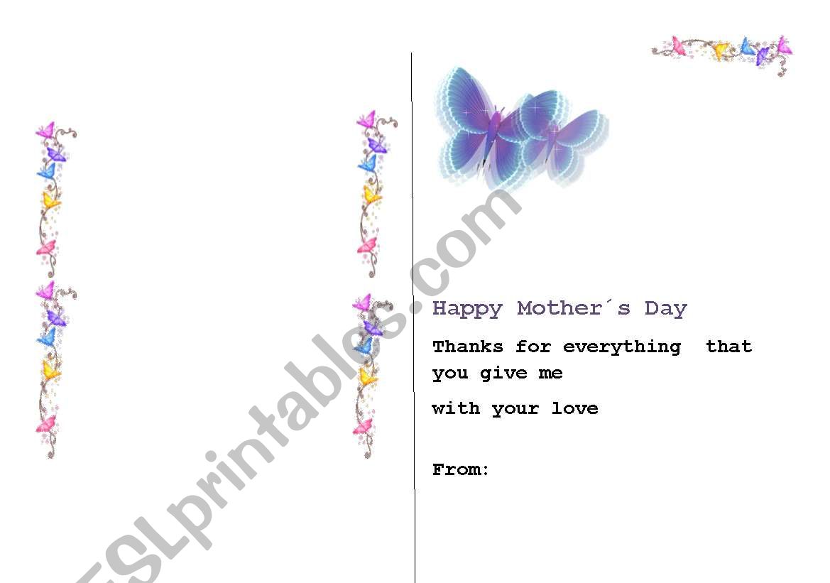 Mothers Day worksheet