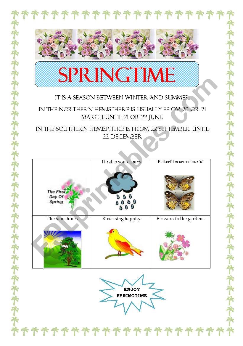 SPRINGTIME worksheet