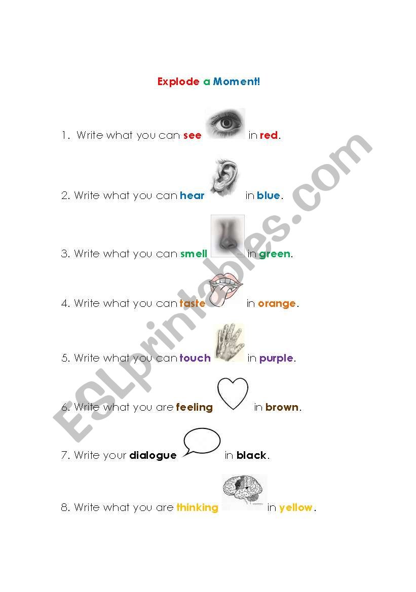 Explode a Moment!  Getting students to write with more details.