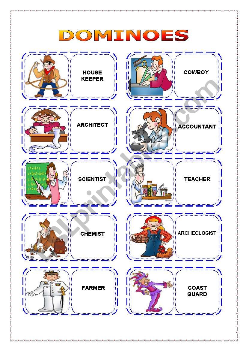 OCCUPATIONS - dominoes (part 1)