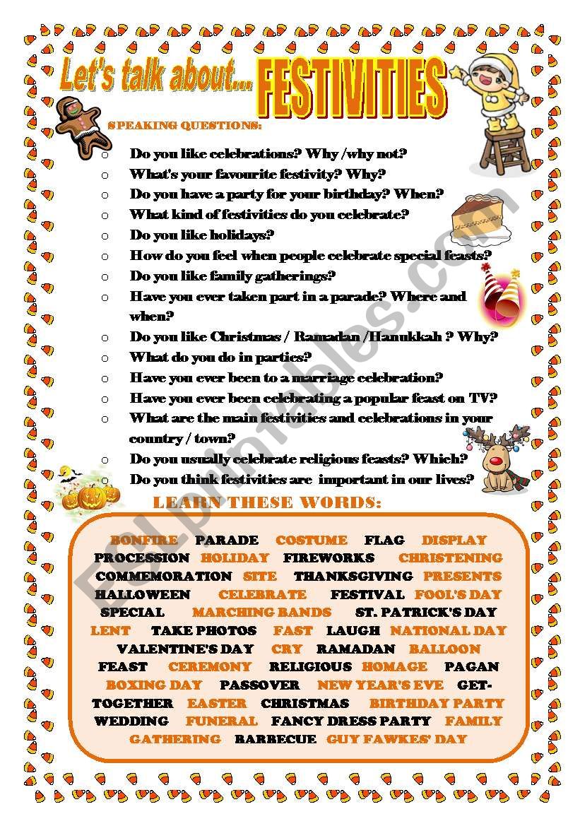 LETÂ´S TALK ABOUT FESTIVITIES (SPEAKING SERIES 14)