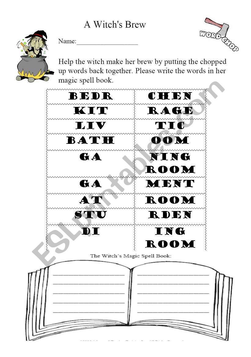 word chops (house) worksheet