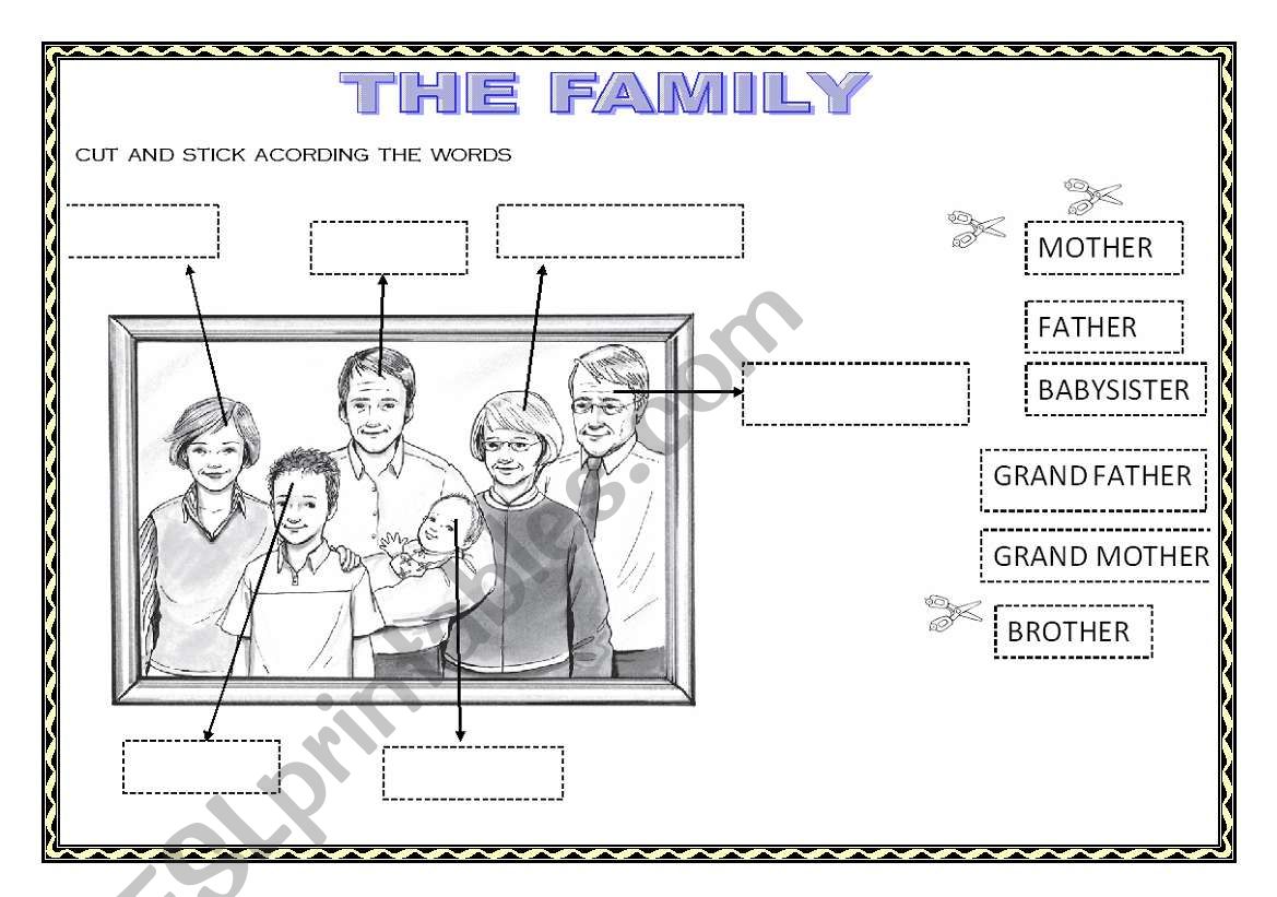 THE FAMILY worksheet