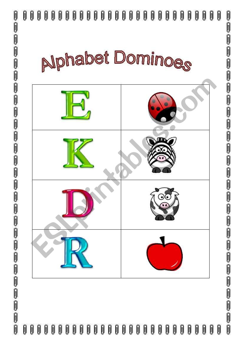 alphabet dominoes ( 7 pages) worksheet