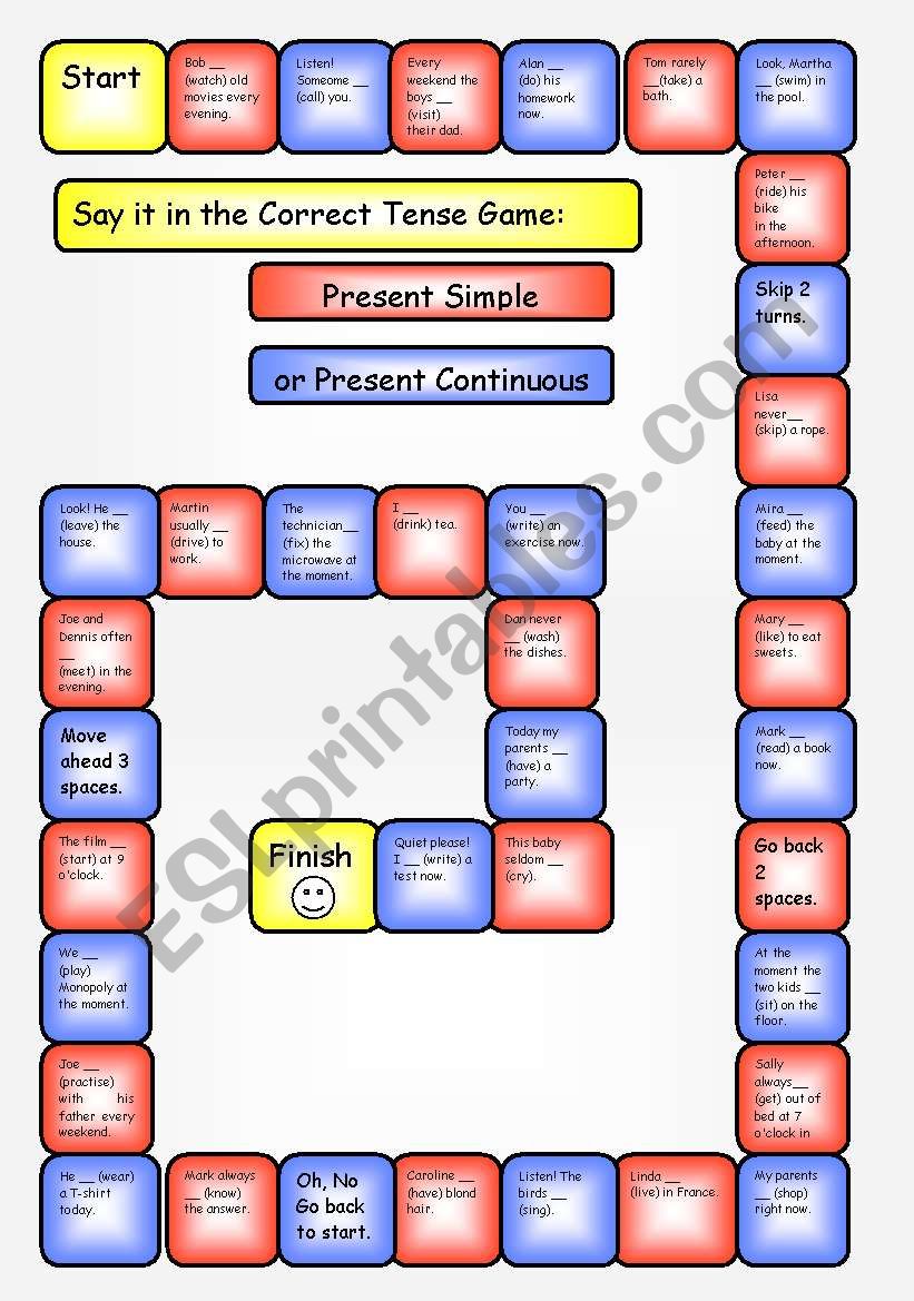Game: Present Simple/Continuous
