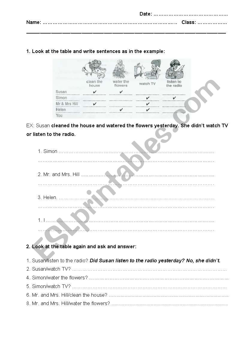 Past Simple worksheet