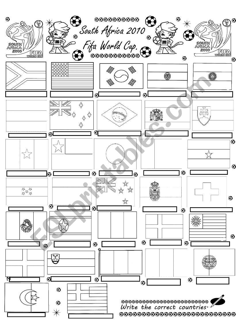 world cup 2010 worksheet