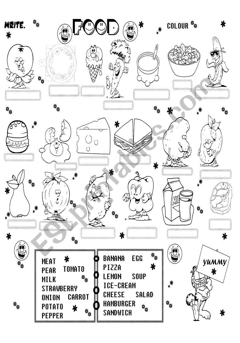 food worksheet