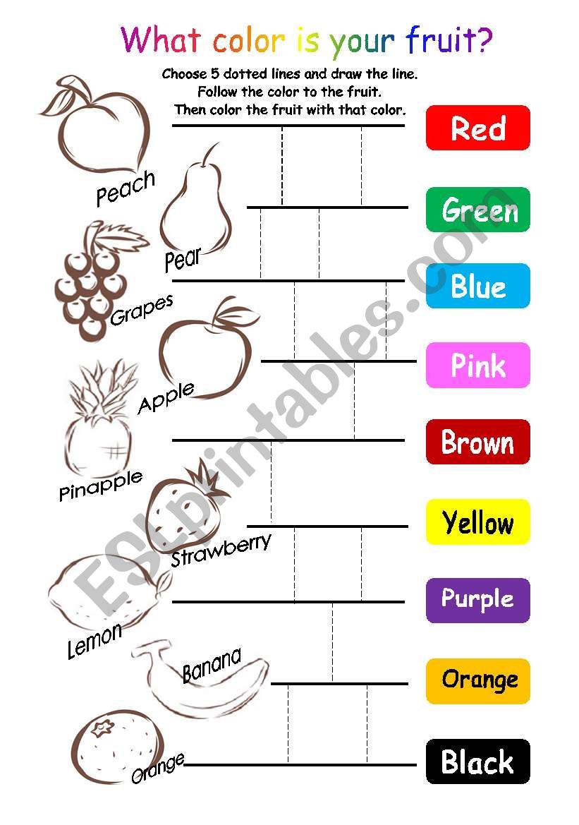 Fruit and color for little kids. (example on 2nd page)