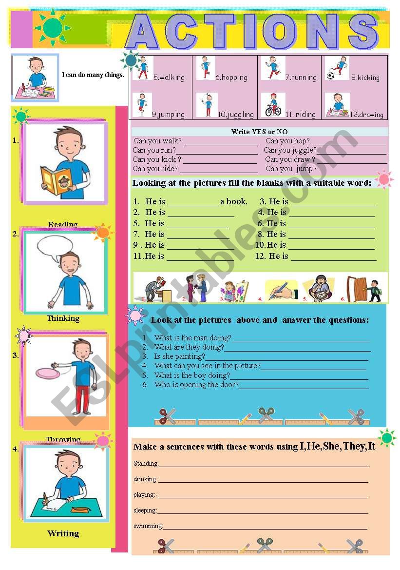 ACTION VERBS worksheet