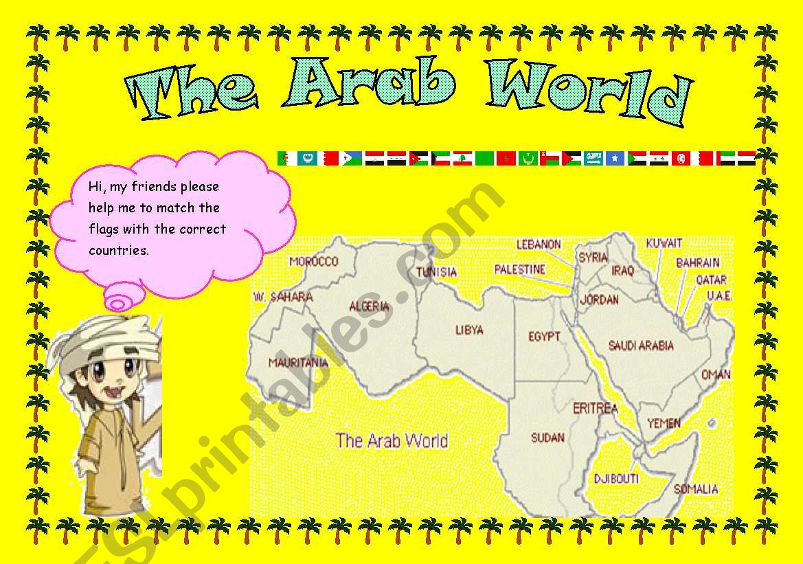 Arab Flags and countries  worksheet