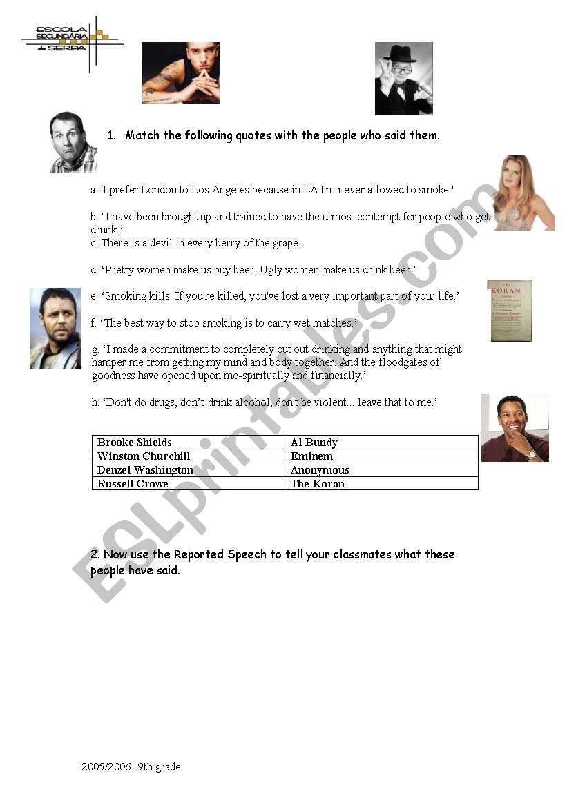 famous quotes worksheet