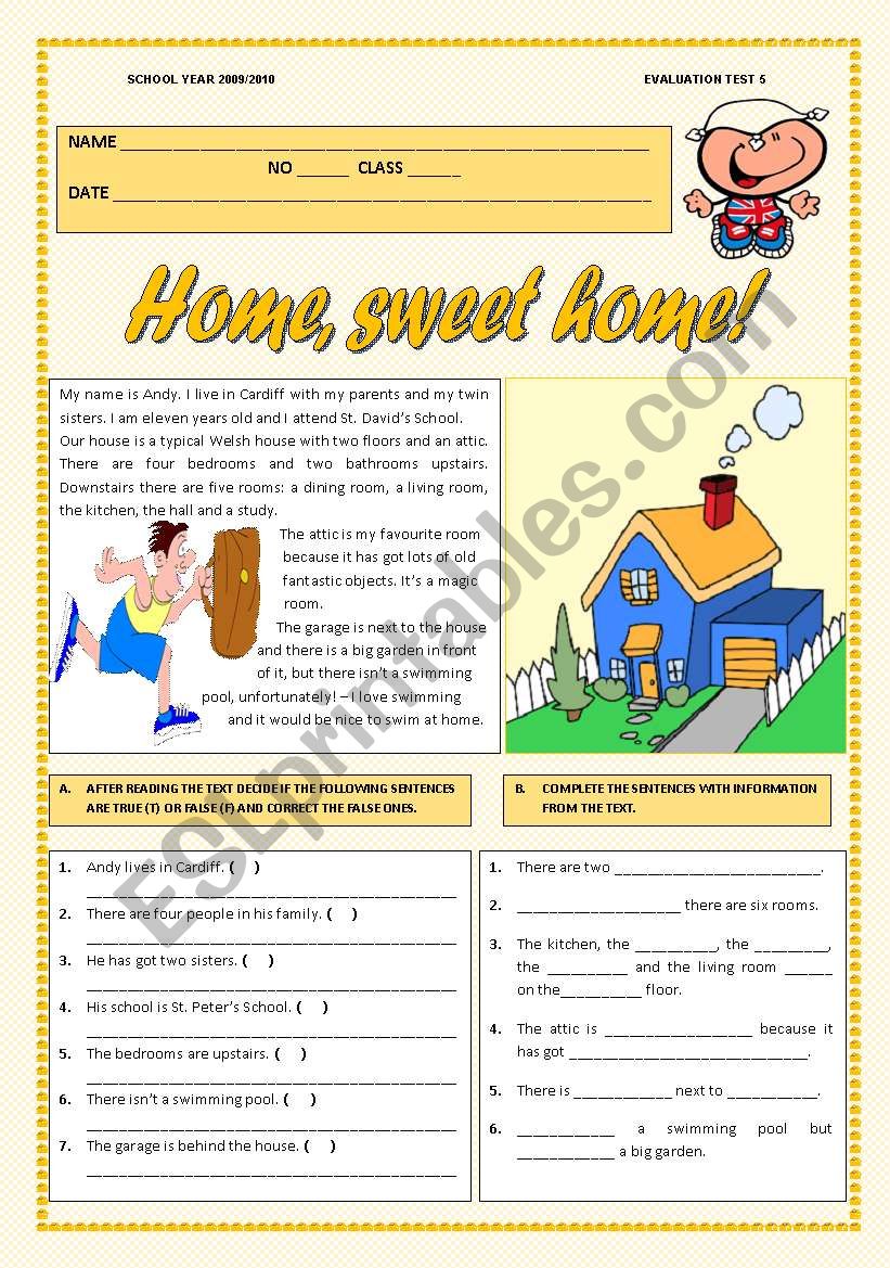 HOME, SWEET HOME! worksheet