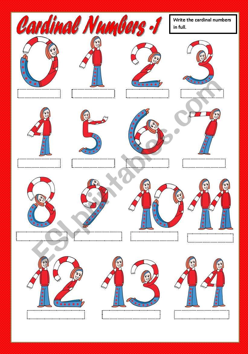 CARDINAL NUMBERS (1) worksheet